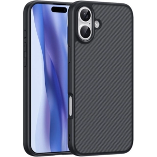 Apple iPhone 16 Plus (6.7) Kılıf Magsafe Şarj Özellikli Karbon Fiber Tasarımlı Zore Elnino Kapak - Siyah