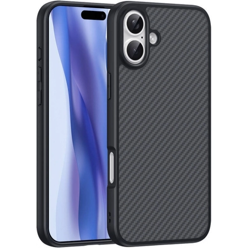Apple iPhone 16 Plus (6.7) Kılıf Magsafe Şarj Özellikli Karbon Fiber Tasarımlı Zore Elnino Kapak - Siyah