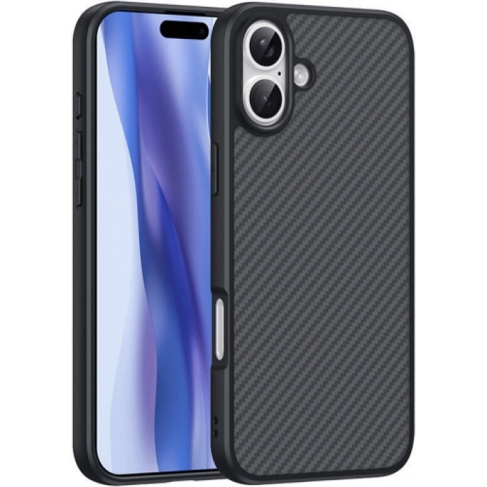 Apple iPhone 16 Plus (6.7) Kılıf Magsafe Şarj Özellikli Karbon Fiber Tasarımlı Zore Elnino Kapak - Siyah