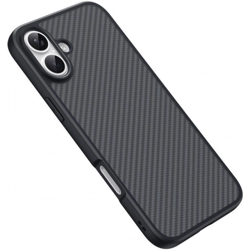 Apple iPhone 16 Plus (6.7) Kılıf Magsafe Şarj Özellikli Karbon Fiber Tasarımlı Zore Elnino Kapak - Siyah