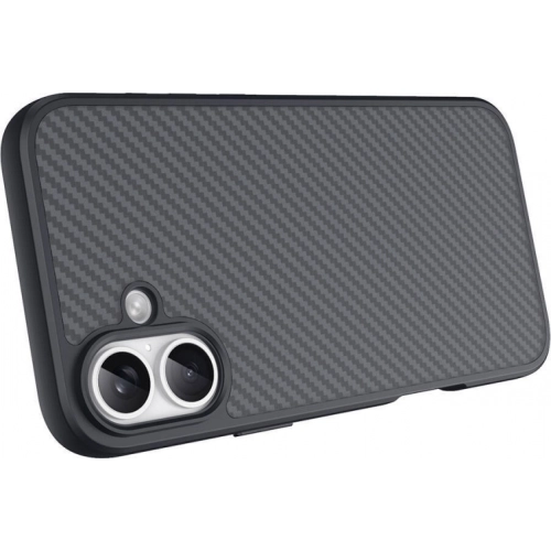 Apple iPhone 16 Plus (6.7) Kılıf Magsafe Şarj Özellikli Karbon Fiber Tasarımlı Zore Elnino Kapak - Siyah