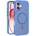 Apple iPhone 16 Plus (6.7) Kılıf Magsafe Şarj Özellikli Renkli Mat Arka Yüzey Sio Kapak - Lacivert