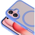 Apple iPhone 16 Plus (6.7) Kılıf Magsafe Şarj Özellikli Renkli Mat Arka Yüzey Sio Kapak - Mavi