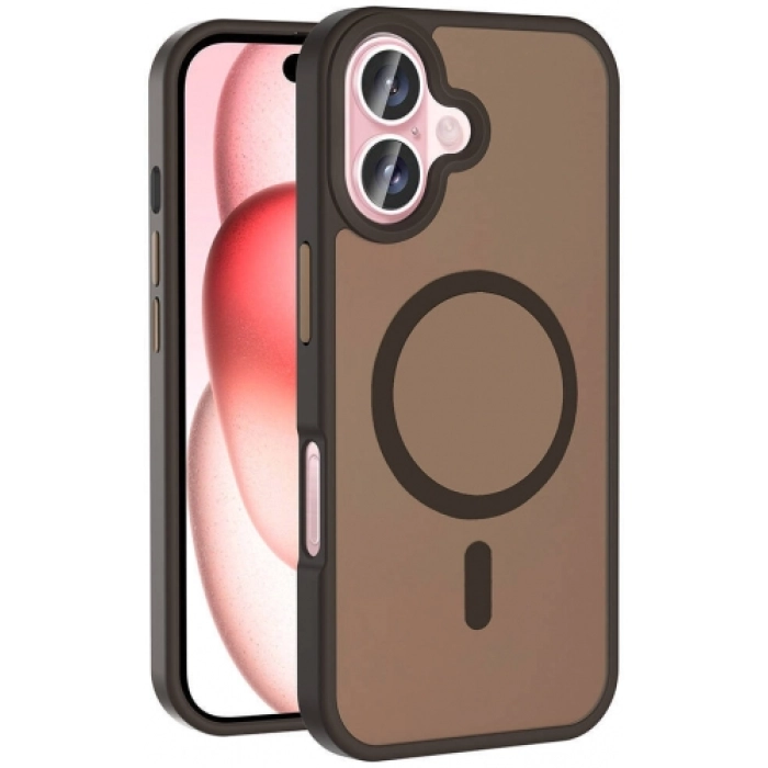 Apple iPhone 16 Plus (6.7) Kılıf Magsafe Şarj Özellikli Renkli Mat Arka Yüzey Sio Kapak - Rose Gold