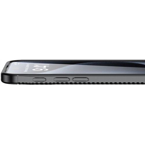 Apple iPhone 16 Plus (6.7) Kılıf Silikon Parmak İzi Bırakmayan Karbon Soft Negro Kapak - Siyah