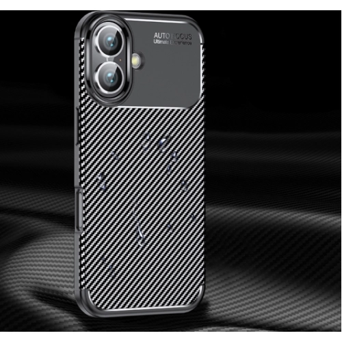 Apple iPhone 16 Plus (6.7) Kılıf Silikon Parmak İzi Bırakmayan Karbon Soft Negro Kapak - Siyah