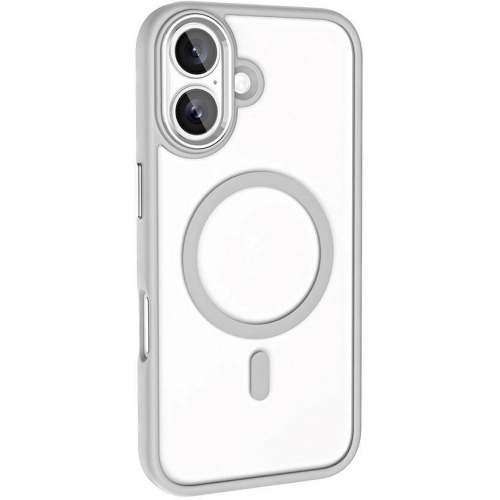 Apple iPhone 16 Plus (6.7) Kılıf Wireless Şarj Özellikli Zore Krom Magsafe Silikon Kapak - Sarı