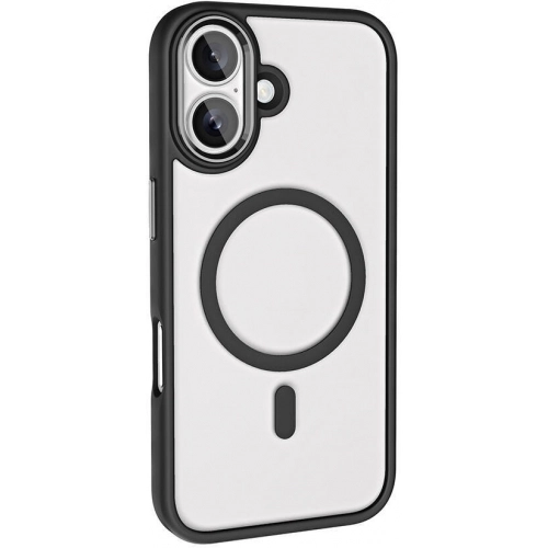 Apple iPhone 16 Plus (6.7) Kılıf Wireless Şarj Özellikli Zore Krom Magsafe Silikon Kapak - Titanyum-Gri