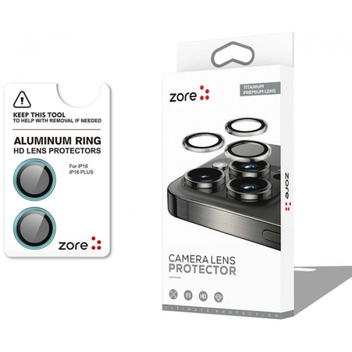 Apple iPhone 16 Plus (6.7) Lens Kamera Koruyucu Parmak İzi Bırakmayan Anti-Reflective CL-12 - Açık Yeşil