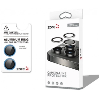 Apple iPhone 16 Plus (6.7) Lens Kamera Koruyucu Parmak İzi Bırakmayan Anti-Reflective CL-12 - Mavi Açık