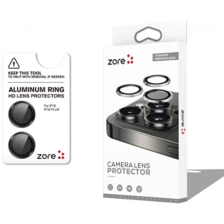 Apple iPhone 16 Plus (6.7) Lens Kamera Koruyucu Parmak İzi Bırakmayan Anti-Reflective CL-12 - Siyah