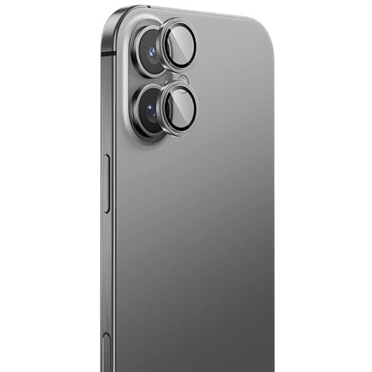 Apple iPhone 16 Plus Benks Parlama Önleyici Glass Warrior Metal Kamera Lens Koruyucu - Gümüş