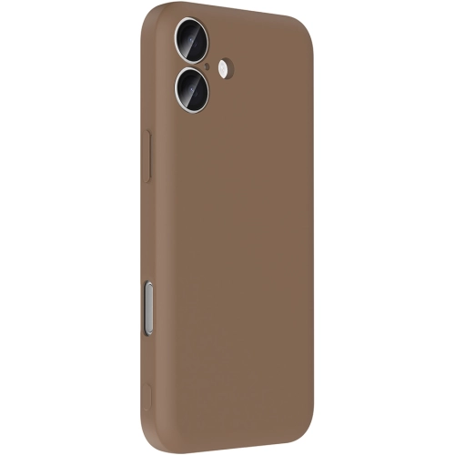 Apple iPhone 16 Plus (6.7) Kılıf İçi Kadife Dokulu Kartlık Hazneli Mat Vitra Silikon Kapak - Siyah