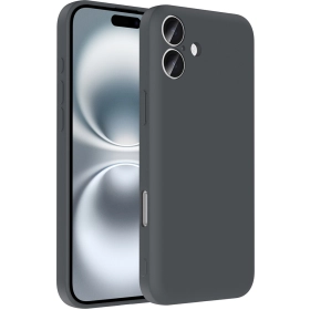 Apple iPhone 16 Plus (6.7) Kılıf İçi Kadife Dokulu Kartlık Hazneli Mat Vitra Silikon Kapak - Gri