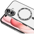 Apple iPhone 16 Plus (6.7) Kılıf Kamera Korumalı Şeffaf Magsafe Wireless Şarj Özellikli Demre Kapak - Titanyum