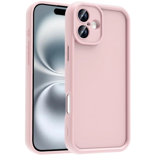 Apple iPhone 16 Plus (6.7) ile Uyumlu Kılıf Kamera Korumalı Silikon Ananas Kapak - Pembe