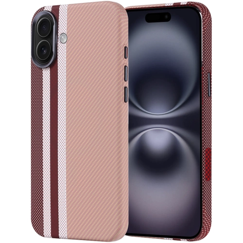 Apple iPhone 16 Plus (6.7) Kılıf Magsafe Şarj Özellikli Karbon Fiber Görünümlü Zore Nekst Kapak - Gold