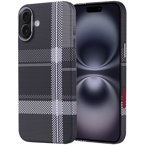 Apple iPhone 16 Plus (6.7) Kılıf Magsafe Şarj Özellikli Karbon Fiber Görünümlü Zore Nekst Kapak - Gri-Siyah