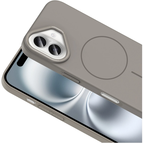 Apple iPhone 16 Plus (6.7) ile Uyumlu Kılıf Magsafe Şarj Özellikli Ruby Silikon Kapak - Siyah