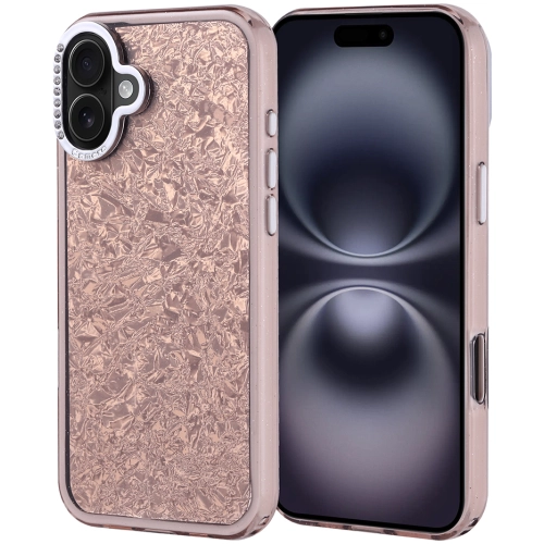 Apple iPhone 16 Plus (6.7) ile Uyumlu Kılıf Buzlu Parıltılı Lüks Kamera Lens Darbeye Dayanıklı Kapi Kapak - Gold