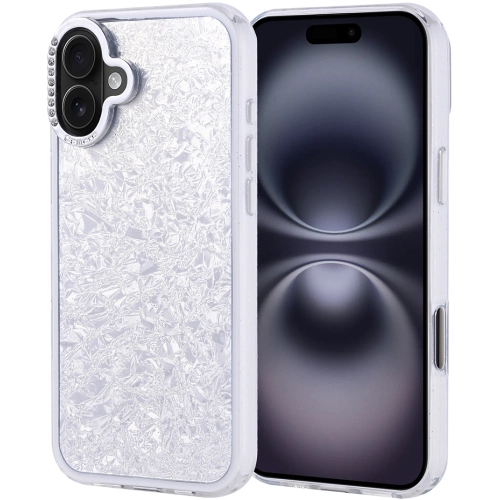 Apple iPhone 16 Plus (6.7) ile Uyumlu Kılıf Buzlu Parıltılı Lüks Kamera Lens Darbeye Dayanıklı Kapi Kapak - Gümüş