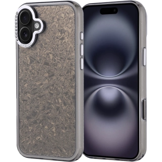 Apple iPhone 16 Plus (6.7) ile Uyumlu Kılıf Buzlu Parıltılı Lüks Kamera Lens Darbeye Dayanıklı Kapi Kapak - Siyah