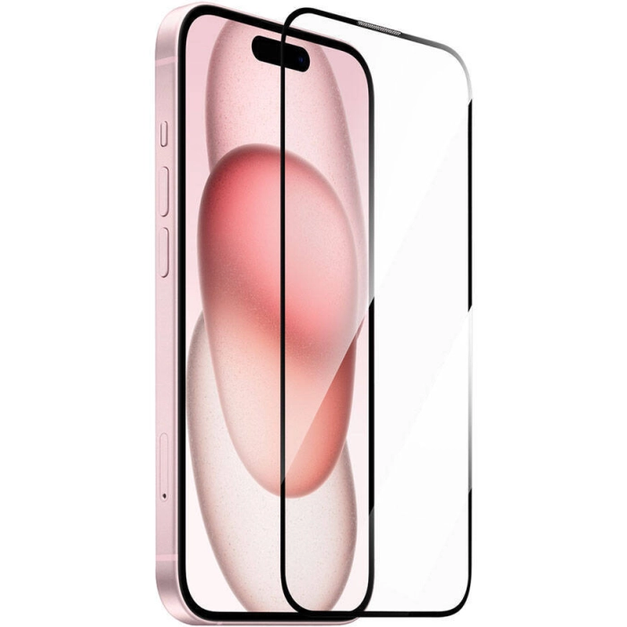 Apple iPhone 16 Plus Wiwu GT-008 Polimer Oleofobik Kaplama Şeffaf Pürüzsüz Temperli Cam Ekran Koruyucu 10'lu Paket - Siyah
