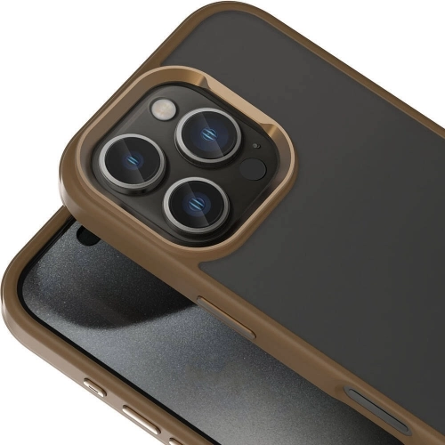 Apple iPhone 16 Pro (6.3) Kılıf Magsafe Şarj Özellikli Parlak Kamera Çerçeveli Zore Kost Kapak - Rose Brown