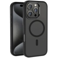 Apple iPhone 16 Pro (6.3)  Kılıf Magsafe Şarj Özellikli Parlak Kamera Çerçeveli Zore Kost Kapak - Siyah
