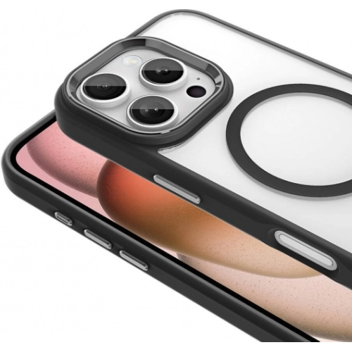 Apple iPhone 16 Pro (6.3) Kılıf Wireless Şarj Özellikli Zore Krom Magsafe Silikon Kapak - Gümüş