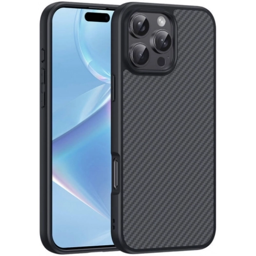 Apple iPhone 16 Pro (6.3) Kılıf Magsafe Şarj Özellikli Karbon Fiber Tasarımlı Zore Elnino Kapak - Siyah