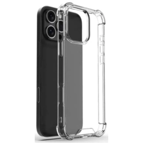 Apple iPhone 16 Pro (6.3) Kılıf Silikon Köşe Korumalı Airbag Darbe Emici Kapak - Şeffaf