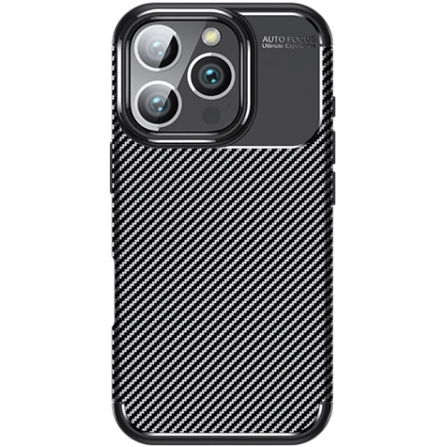 Apple iPhone 16 Pro (6.3) Kılıf Silikon Parmak İzi Bırakmayan Karbon Soft Negro Kapak - Siyah