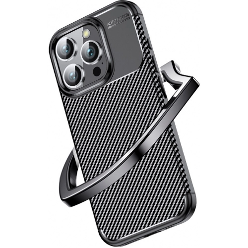 Apple iPhone 16 Pro (6.3) Kılıf Silikon Parmak İzi Bırakmayan Karbon Soft Negro Kapak - Siyah