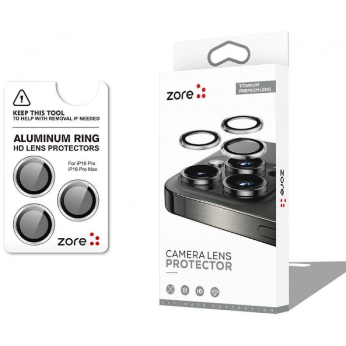 Apple iPhone 16 Pro (6.3) Lens Kamera Koruyucu Parmak İzi Bırakmayan Anti-Reflective CL-12 - Gümüş