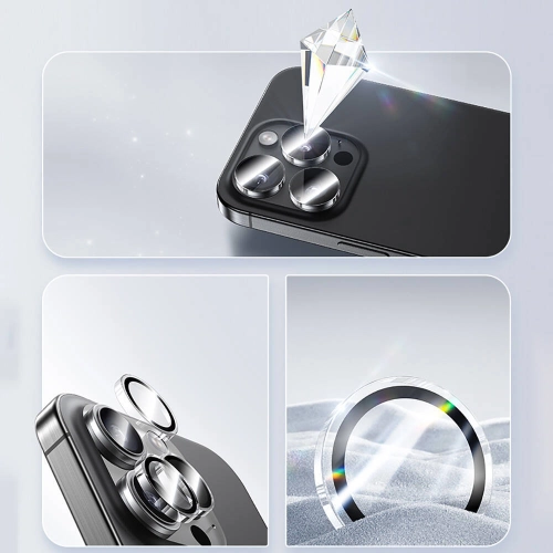 Apple iPhone 16 Pro Benks AR Glass Warrior Transparan Premium Cam Kamera Lens Koruyucu - Şeffaf