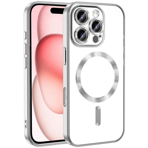 Apple iPhone 16 Pro (6.3) Kılıf Kamera Korumalı Şeffaf Magsafe Wireless Şarj Özellikli Demre Kapak - Titanyum