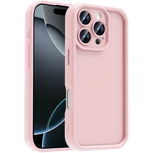 Apple iPhone 16 Pro (6.3) ile Uyumlu Kılıf Kamera Korumalı Silikon Ananas Kapak - Pembe