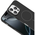 Apple iPhone 16 Pro (6.3) ile Uyumlu Kılıf Magsafe Şarj Özellikli Ruby Silikon Kapak - Siyah