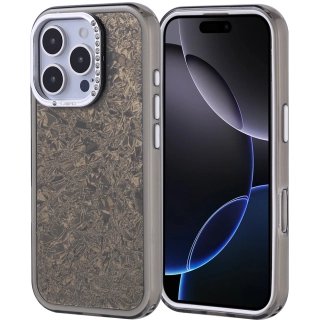 Apple iPhone 16 Pro (6.3) ile Uyumlu Kılıf Buzlu Parıltılı Lüks Kamera Lens Darbeye Dayanıklı Kapi Kapak - Siyah