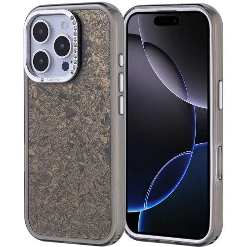 Apple iPhone 16 Pro (6.3) ile Uyumlu Kılıf Buzlu Parıltılı Lüks Kamera Lens Darbeye Dayanıklı Kapi Kapak - Siyah