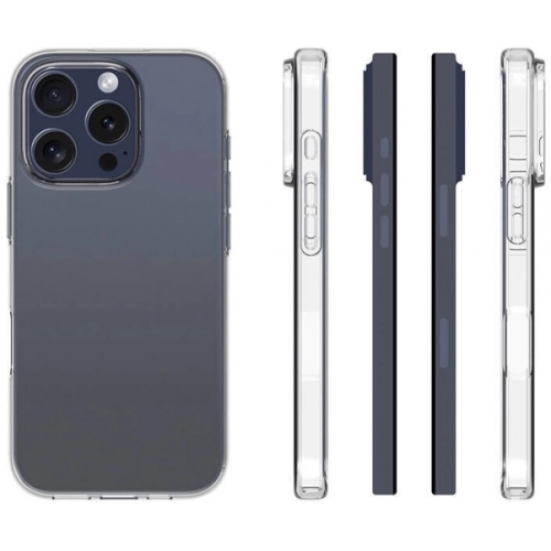 Apple iPhone 16 Pro Max (6.9) Kılıf Kamera Korumalı Esnek Silikon Kapak - Şeffaf