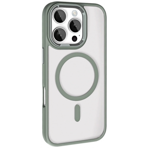 Apple iPhone 16 Pro Max (6.9) Kılıf Wireless Şarj Özellikli Zore Krom Magsafe Silikon Kapak - Titanyum-Gri