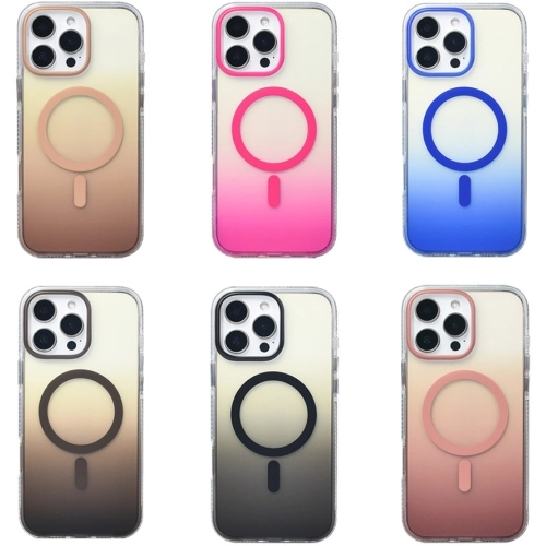 Apple iPhone 16 Pro Max (6.9) Kılıf MagSafe Destekli Kılıf, Şeffaf ve Renk Geçişli Zore Toros Kapak - Gri