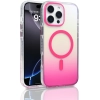Apple iPhone 16 Pro Max (6.9) Kılıf MagSafe Destekli Kılıf, Şeffaf ve Renk Geçişli Zore Toros Kapak - Rose Pembe