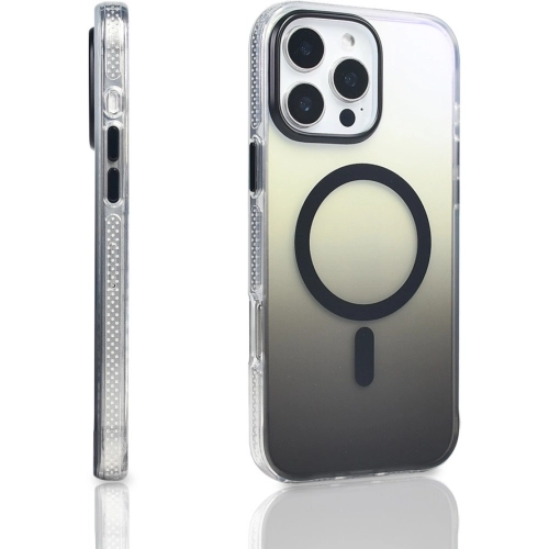 Apple iPhone 16 Pro Max (6.9) Kılıf MagSafe Destekli Kılıf, Şeffaf ve Renk Geçişli Zore Toros Kapak - Rose Pembe