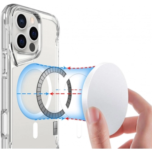 Apple iPhone 16 Pro Max (6.9) Kılıf MagSafe Özellikli TPU Kenarları Esnek T-Max Kapak - Şeffaf