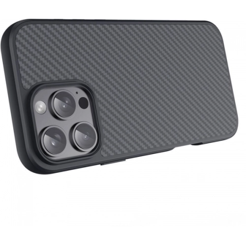 Apple iPhone 16 Pro Max (6.9) Kılıf Magsafe Şarj Özellikli Karbon Fiber Tasarımlı Zore Elnino Kapak - Siyah