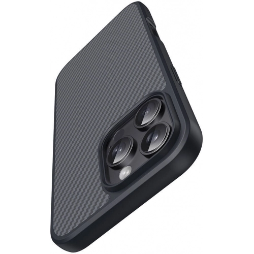 Apple iPhone 16 Pro Max (6.9) Kılıf Magsafe Şarj Özellikli Karbon Fiber Tasarımlı Zore Elnino Kapak - Siyah