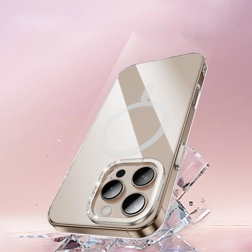 Apple iPhone 16 Pro Max (6.9) Kılıf Magsafe Şarj Özellikli Lüks Kamera Standlı Estop Kapak - Şeffaf